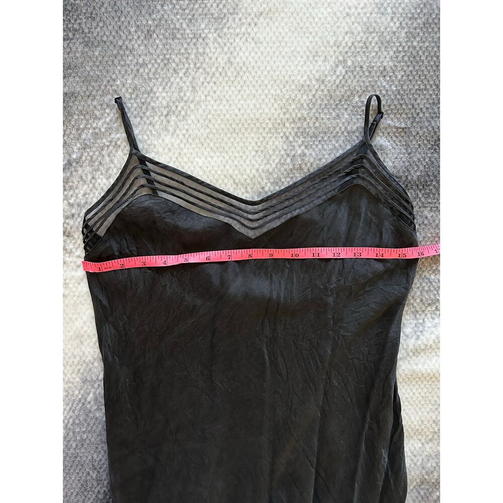 Victorias Secret Vintage Y2K Silk Black Maxi Mesh Neckline Dress Size Medium - Picture 8 of 11